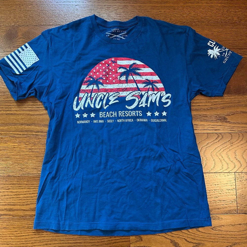 Grunt Style Blue Uncle Sam's Beach Resorts Tee
